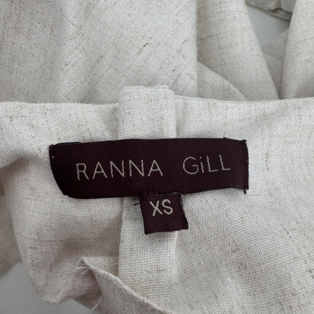 Ranna Gill Dress Women XS Beige Sleeveless Eyelet Boho Coquette Pleated Fairy - Picture 6 of 10